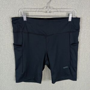 Brooks Method 8" Short Tights Womens XL Black Running Bike Pockets Compression